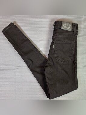 Levi’s 720 High Rise Super Skinny Jeans Womens 24 Black Stretch Denim